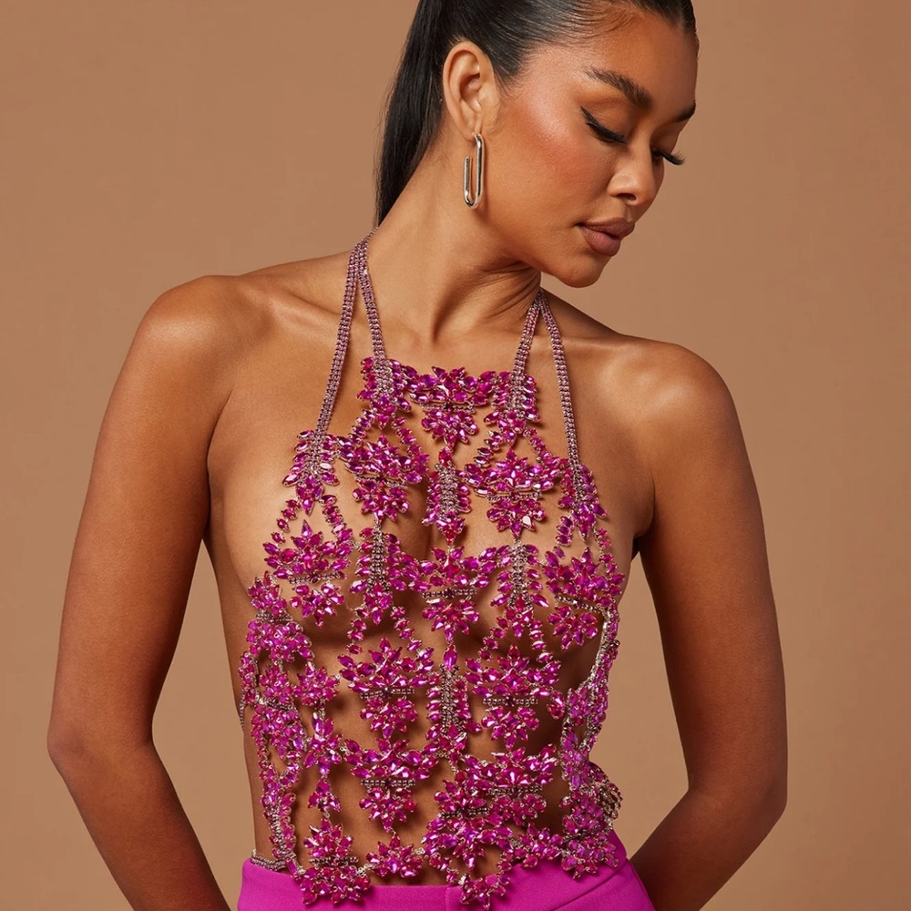 Celeste Embellished Top- pink sold, silver left